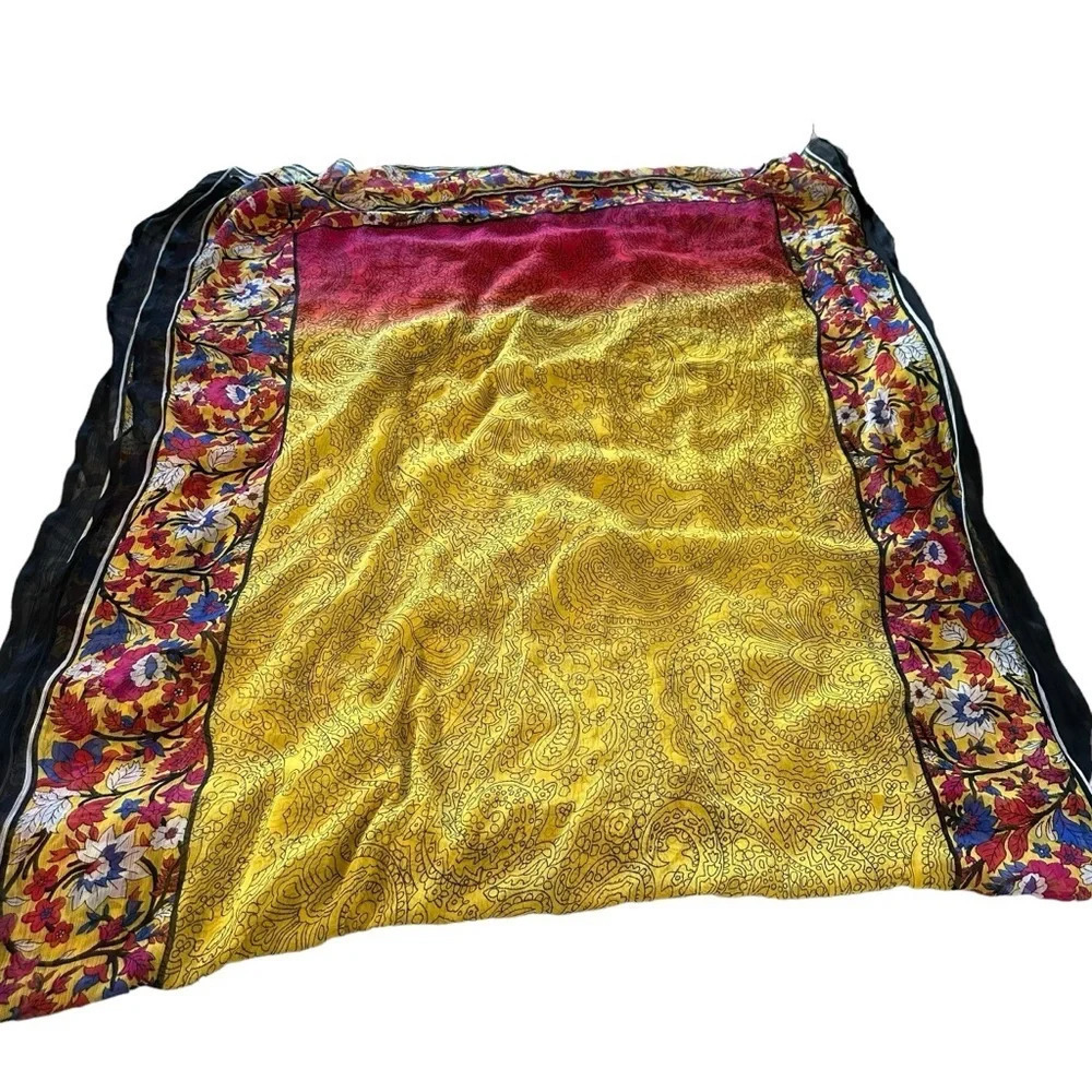 Large colorful floral paisley scarf/wrap 90" x 41 "